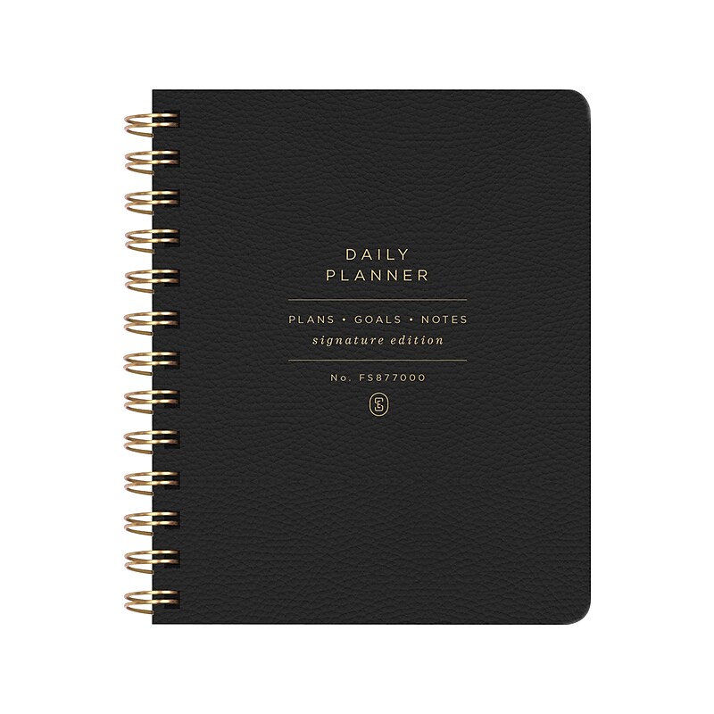 Fringe Signature Edition 6" x 7.25" Planner, Faux Leather Cover, Black (877003) image 1
