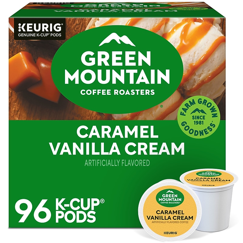 Green Mountain Caramel Vanilla Cream Coffee Keurig® K-Cup® Pods, Light Roast, 96/Carton (GMT6700CT) image 1
