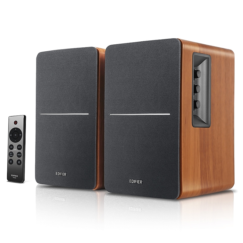 Edifier R1280DBs 42-Watt Continuous Bluetooth Powered Bookshelf Speaker Set with 4" Woofers, Brown, Pair image 1