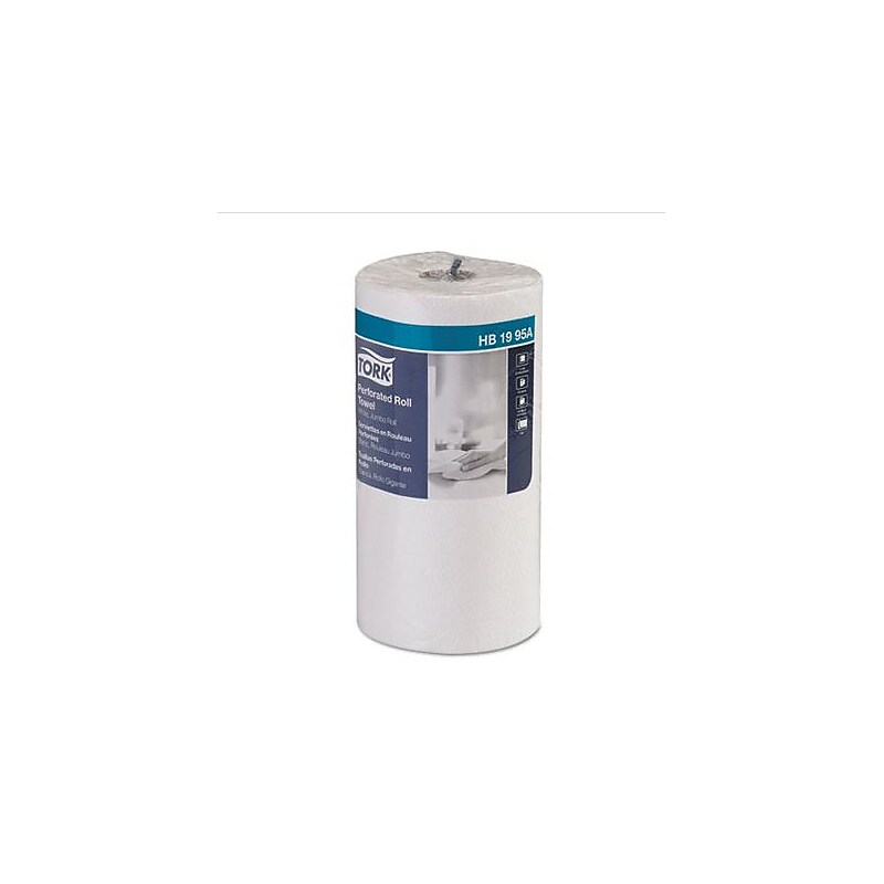 Tork Universal Perforated Towel Roll, 2-Ply, White, 12 Rolls (TRKHB1995A) image 1