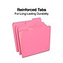 Staples Reinforced File Folders, 1/3-Cut Tab, Letter Size, Pink, 100/Box (508952)~#|#~44195914-F1EE-4714-BE6711B499EDE094_sc7