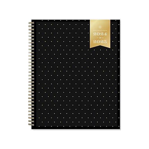 20242025 Blue Sky Day Designer Swiss Dot 8.5" x 11" Academic Weekly & Monthly Planner, Black