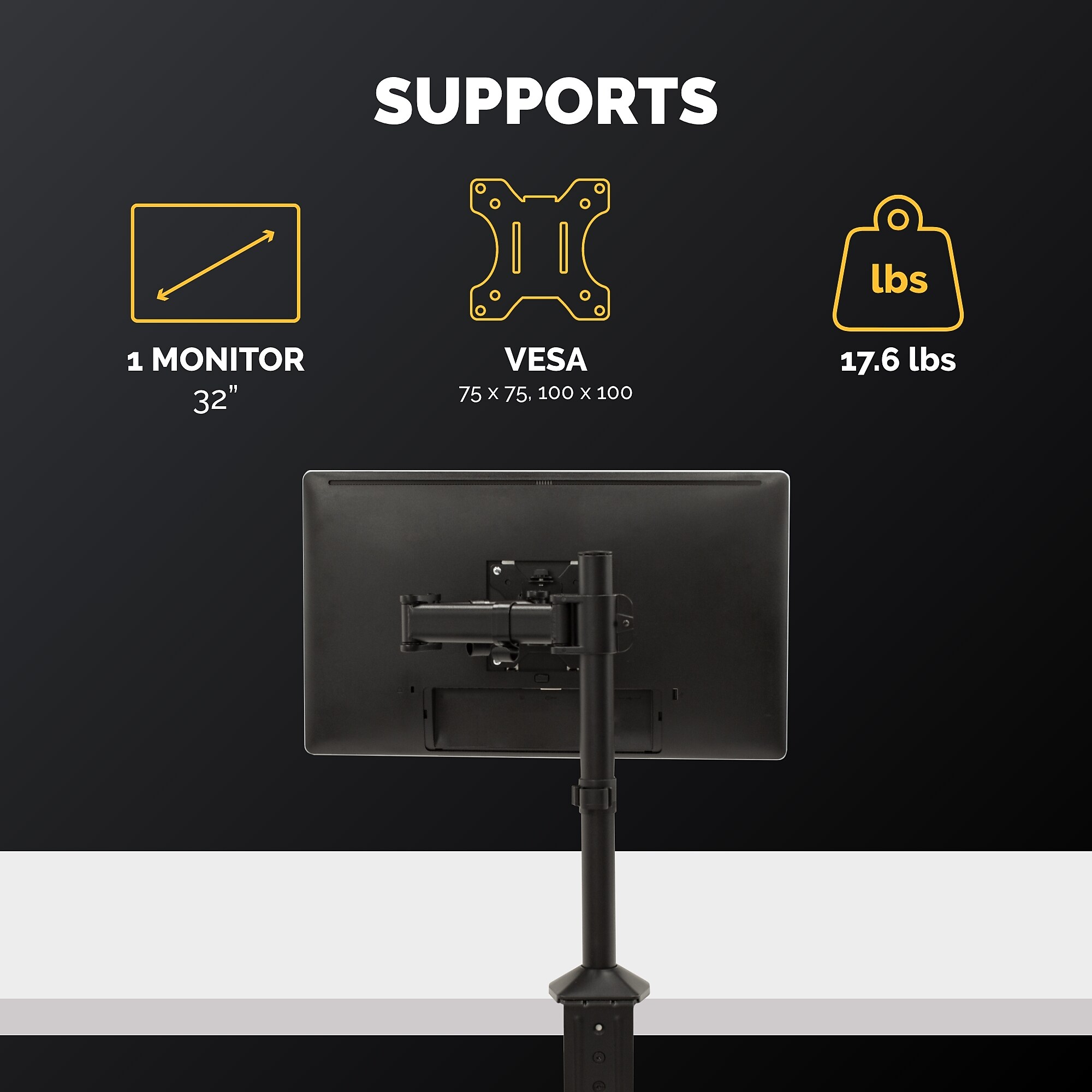 Fellowes Reflex Adjustable Monitor Arm, Up to 32″ Monitor, Black (8502501) Sansujyuku sansujyuku.com