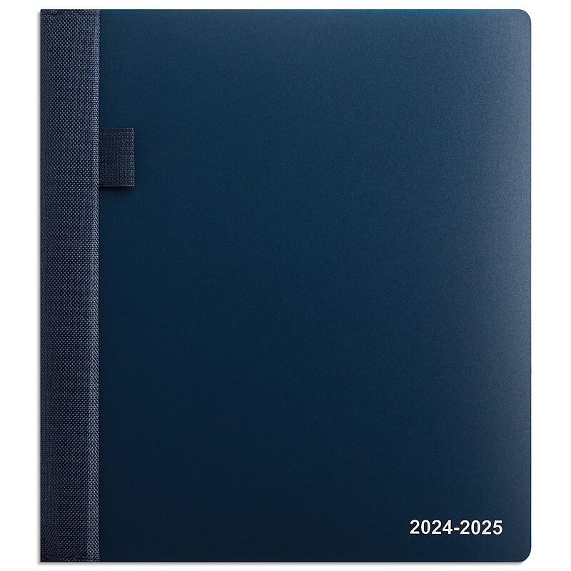 2024-2025 Staples 7" x 9" Academic Weekly & Monthly Appointment Book, Plastic Cover, Navy (ST60360-23) image 1