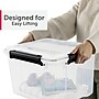 Sterilite 34 Quart Gasket Box with Lid, Plastic, Clear/Black, 4/Carton (39339004)~#|#~4426AB28-6A54-40CB-BE89C64FD8D11B7D_sc7