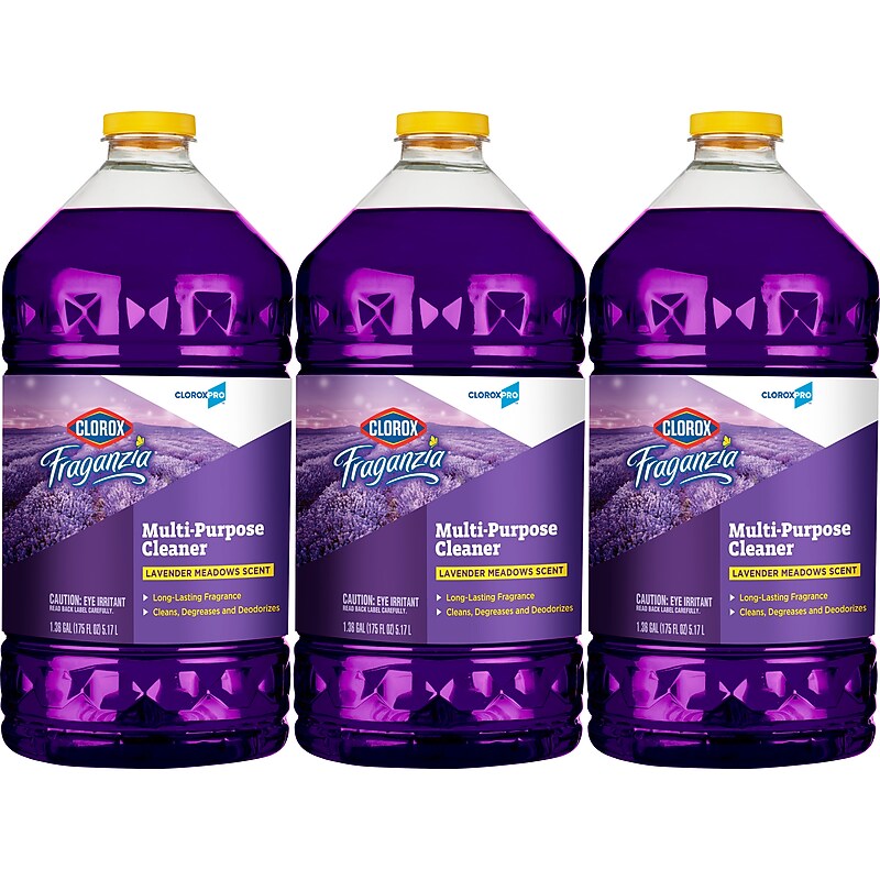 CloroxPro Clorox Fraganzia Multi-Purpose Cleaner, Lavender Meadows Scent, 175 fl oz., 3/Carton (60614CT) image 1