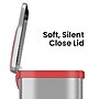 halo TapCan Stainless Steel Rectangular Pedal Sensor Trash Can with AbsorbX Odor Control System, Red Trim, 13 Gal. (TC13SR)~#|#~442AA2F2-9942-4102-B9BD721DB04FB7F0_sc7