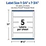 Avery Rectangle Laser Multipurpose Labels, 1.75" x 7.75", White, 125/Pack (19479399281)~#|#~442FB9AB-E632-449B-9E3146FAA1BEB424_sc7