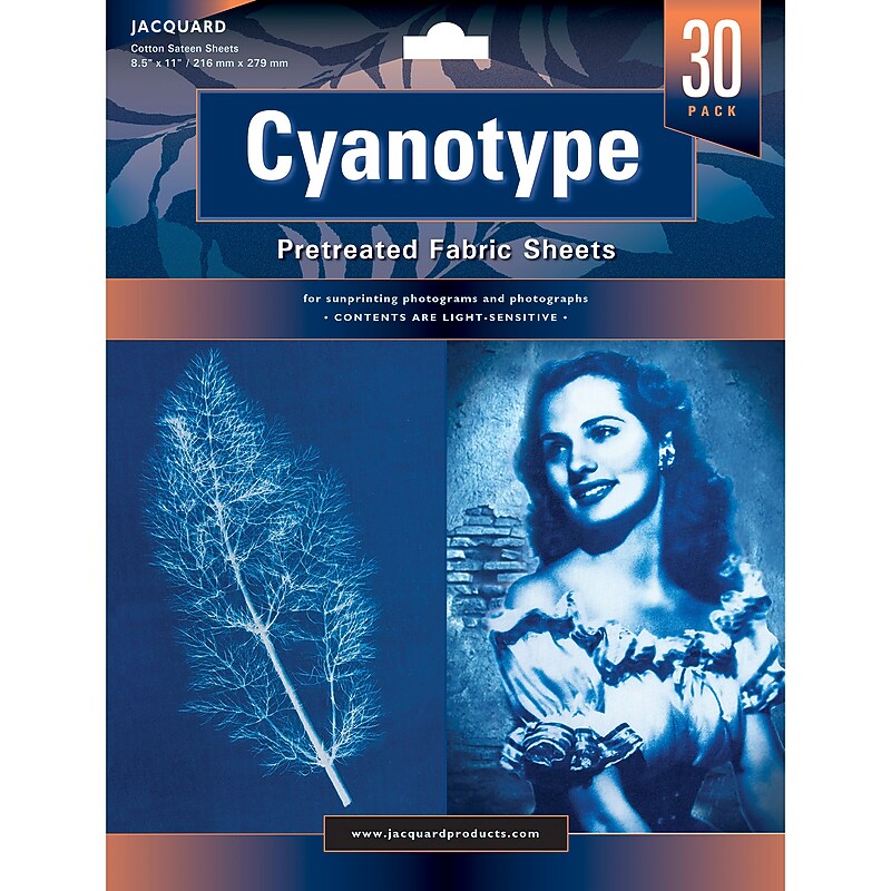 Jacquard Pretreated Cyanotype Fabric Sheets, Cyan, 30/Pack (JACFJCY1130) image 1