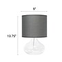 Creekwood Home Modern Glass 13.75" LED Table Lamp, Clear/Gray (CWT-1014-CG)~#|#~443D7B7E-DDE8-4F14-AF655D758A88D12E_sc7