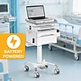 Mount-It! MedHub Powered Compact Medical Cart Workstation with Drawers, Power Kit, Built-In Power Strip, White/Gray (MI-16057)~#|#~4440138E-1A06-4A4D-BF95D4BF57089B3D_sc7