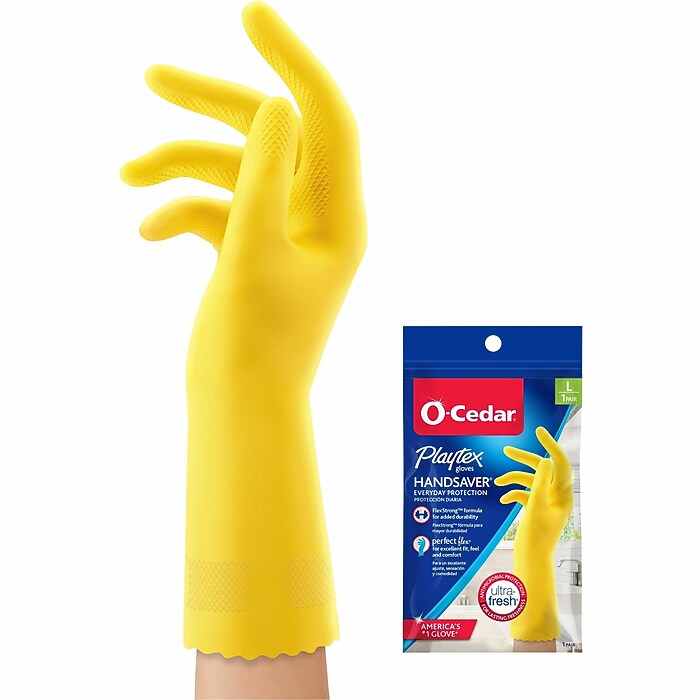 Playtex Fresh Comfort Guanti Per Piatti - Medi, Lattice Con Fodera In Schiuma, Antiscivolo, Protezione Termica