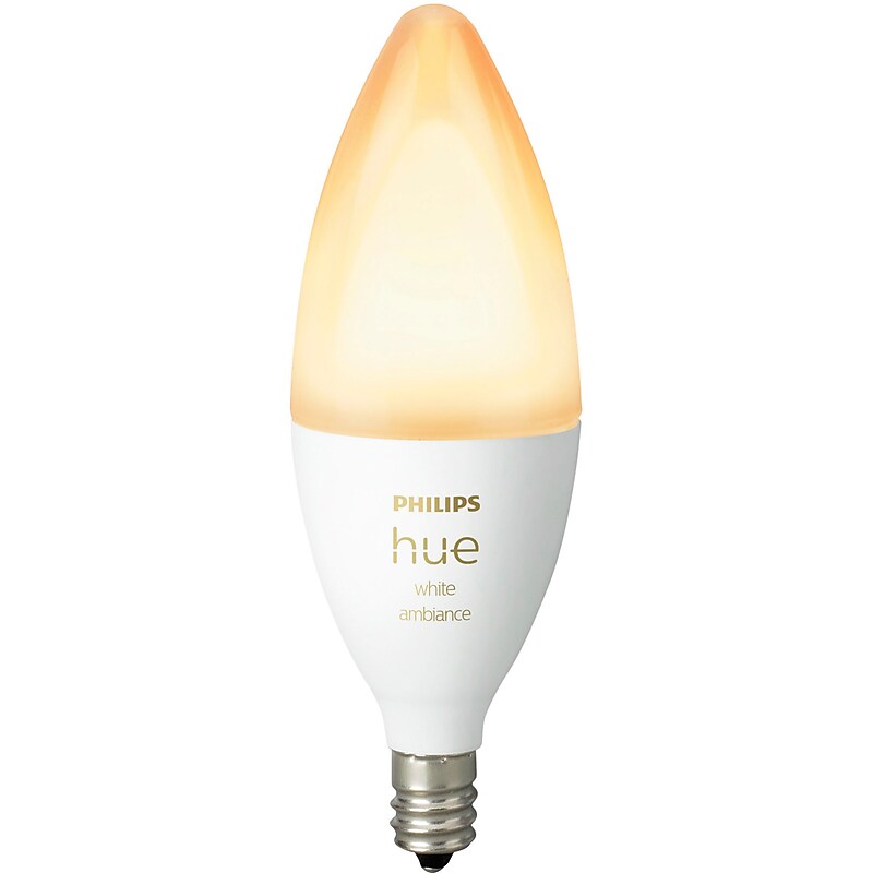 Philips Hue 40W Equivalent B39 LED Smart Bulb, White (573089) image 1