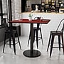 Flash Furniture Square Laminate Table Top with 24" Round Bar-Height Table Base, 42" x 42", Mahogany (XUMA4242TR24B)~#|#~444C62B1-BFD4-4127-938F4D2E05D34753_sc7