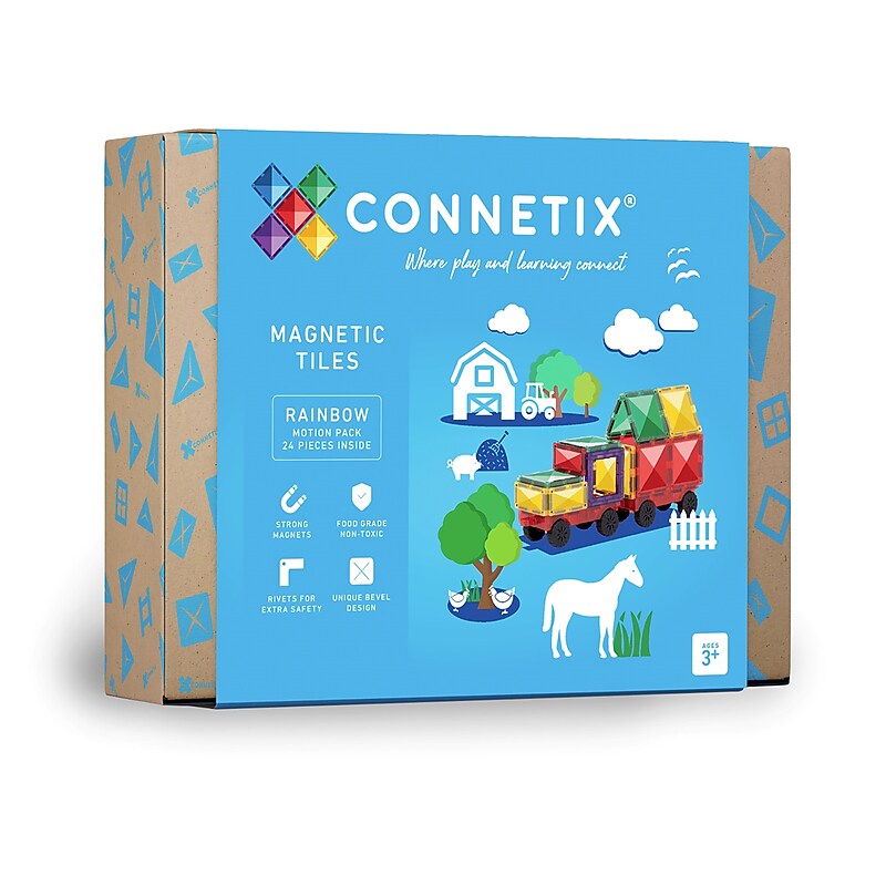 Connetix Magnetic Tiles Rainbow Motion Pack, 24 Pieces (CNTR00024MO) image 1