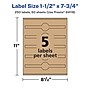 Avery Laser/Inkjet Decorative Edge Multipurpose Labels, 1.5" x 7.75", Kraft Brown, 250 Labels/Box ( 94118)~#|#~445C3C92-608F-431F-8E4E71C19DE53665_sc7