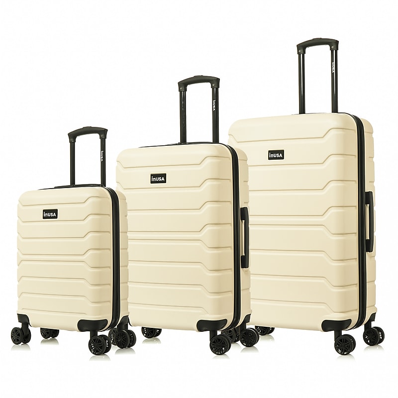 InUSA Trend 3-Piece Hardside Spinner Luggage Set, TSA Checkpoint Friendly, Sand (IUTRESML-SAN) image 1