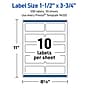 Avery Waterproof Rectangle Laser Multipurpose Labels, 1.5" x 3.75", White, 500/Box (19479399214)~#|#~4464EB93-1456-45AE-B2E9B9293DCB592A_sc7
