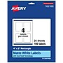 Avery Laser/Inkjet Rectangle Multipurpose Labels, 4" x 3", White, 100 Labels/Pack (94252)~#|#~446D009D-BCC2-475D-AAD8410CD87DF3EB_sc7