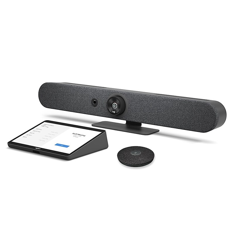 Logitech Rally Bar HD 4K Video Conferencing System Rally Bar Mini + Tap Cat5e + Mic Pod, Table Stand, Graphite (991-000533) image 1