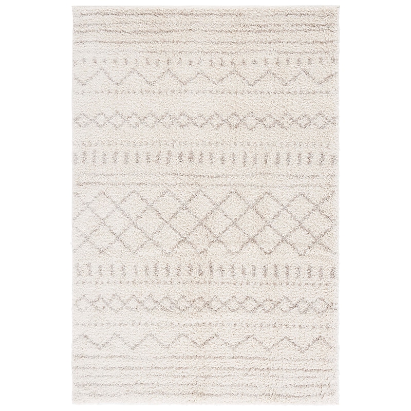Safavieh Arizona Shag Collection 5'1" x 7'6" Rectangle Area Rug, Machine Made, Ivory/Beige (ASG741A-5) image 1