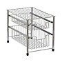 Household Essentials Free Standing Two Basket Sliding Cabinet Organizer with Metal Frame, Silver (HH1239-1)~#|#~44740A12-ABC2-448D-B723061081645873_sc7