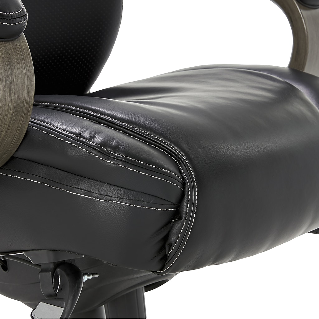 Close-up of seat cushion and stitching
