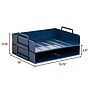 Staples Plastic Side Loading Stackable Letter Tray, Letter Size, Navy Blue, 2/Pack (ST63886)~#|#~448D07C2-A61D-428C-958CDB54DD4069B8_sc7