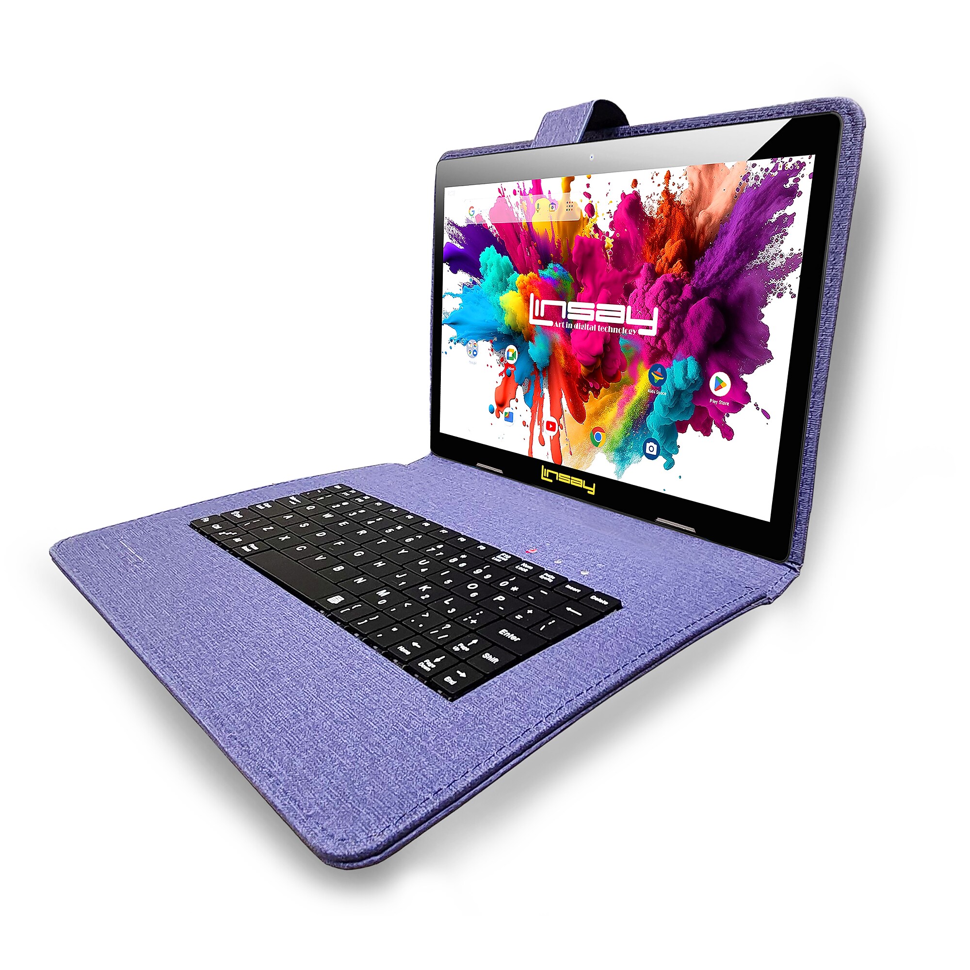 Linsay Octa Core 10.1″ Tablet 128GB Storage, Android 15 Tablet Bundle with Keyboard Case Backpack and Pen, Blue Sansujyuku sansujyuku.com
