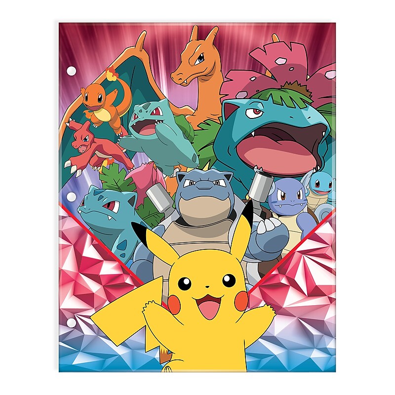Innovative Designs Pokéman 3-Hole Punched 2 Pocket Portfolio Folder, Multicolored (716137POK-SA) image 1