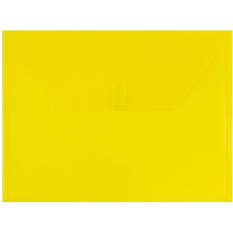 JAM Paper Premium Plastic Document File, Letter, Yellow, 3/Pack (218V0YEX3) image 1