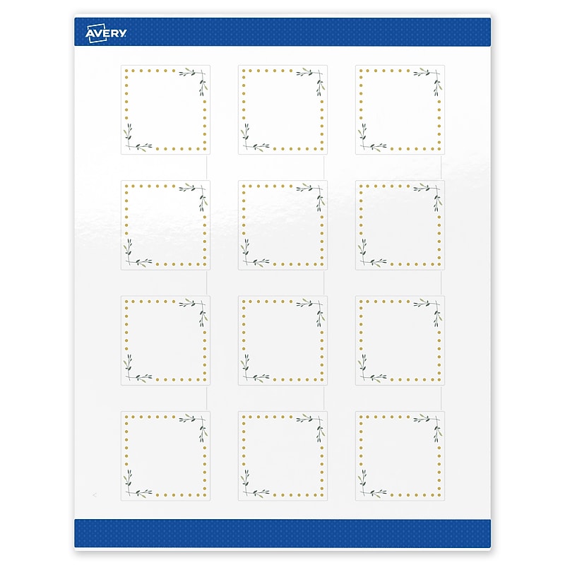Avery Laser/Inkjet Square Multipurpose Labels, 2" x 2", White, 120/Pack (S00-DN5) image 1