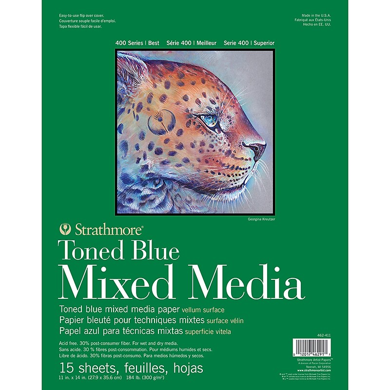Strathmore 400 Series 11" x 14" Mixed Media Sketch Pad, 15 Sheets/Pad (STTP462411) image 1