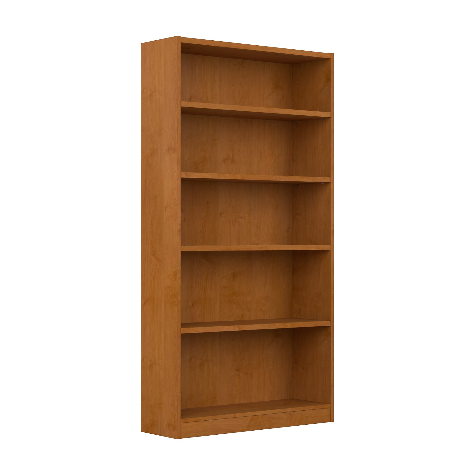 Bush Furniture Universal 72″H 5-Shelf Bookcase with Adjustable Shelves, Natural Cherry Laminated Wood (WL12467) Simolary simolary.com