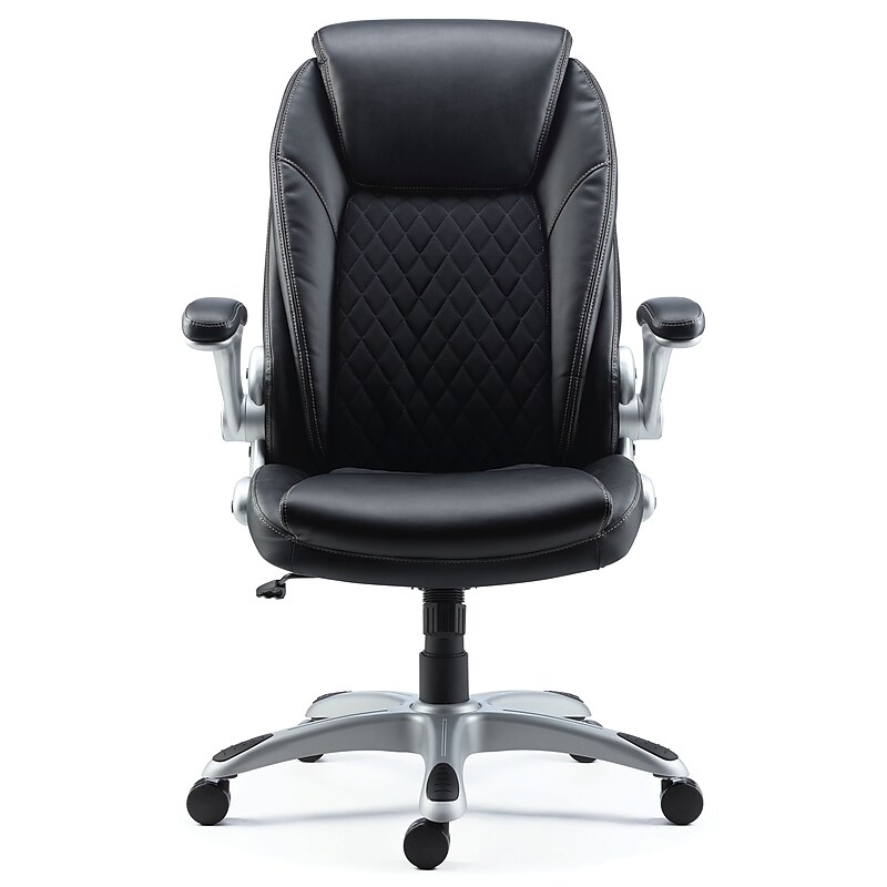 Staples Sorina Ergonomic Bonded Leather Swivel Executive Chair, Black (58262) image 1