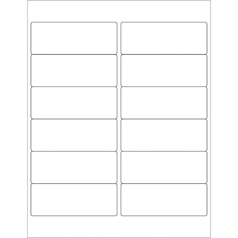 Tape Logic Laser Labels, Rectangle, 4" x 1 1/2", White, 1200/Case (LL123) image 1