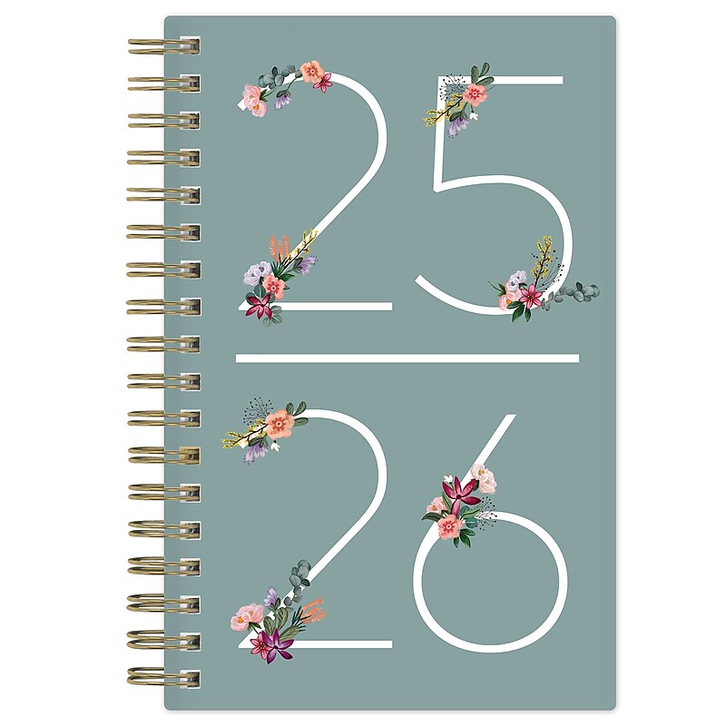 2025-2026 Blue Sky Greta 3.625" x 6.125" Academic Year Weekly & Monthly Planner, Plastic Cover, Multicolored (151129) image 1