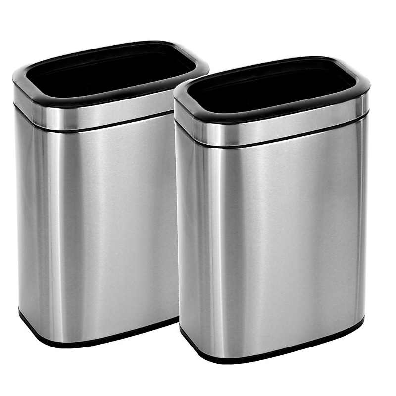 Alpine Industries Stainless Steel Trash Can with Liner, 10.6 Gallon, 2/Pack (ALP470-20L-2PK) image 1