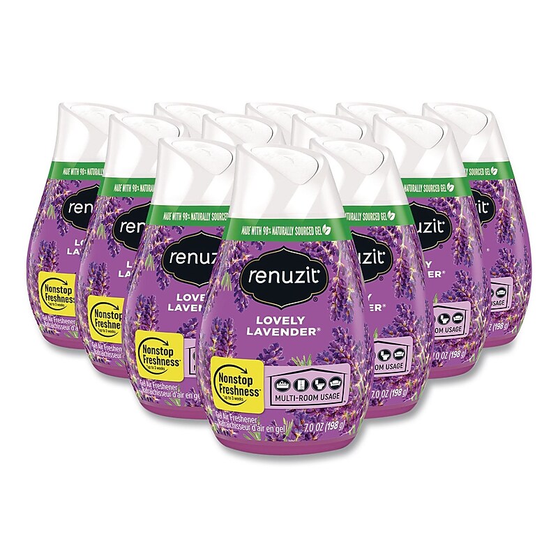 Renuzit Adjustables Air Freshener Solid, Lovely Lavender Scent, 7 oz., 12/Carton (43133) image 1