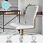 Martha Stewart Ivy Armless Faux Leather Swivel Office Chair, White/Polished Brass (CH2209211WHGLD)~#|#~44C2497E-9BCB-41E9-B63812D9D27FB428_sc7