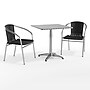 Flash Furniture Lila Indoor-Outdoor Table Set with 2 Chairs, 27.5" x 27.5", Aluminum/Black (TLH28SQ020BKCH2)~#|#~44C3A474-7E3C-4A40-82B5E2F5F8F236C3_sc7
