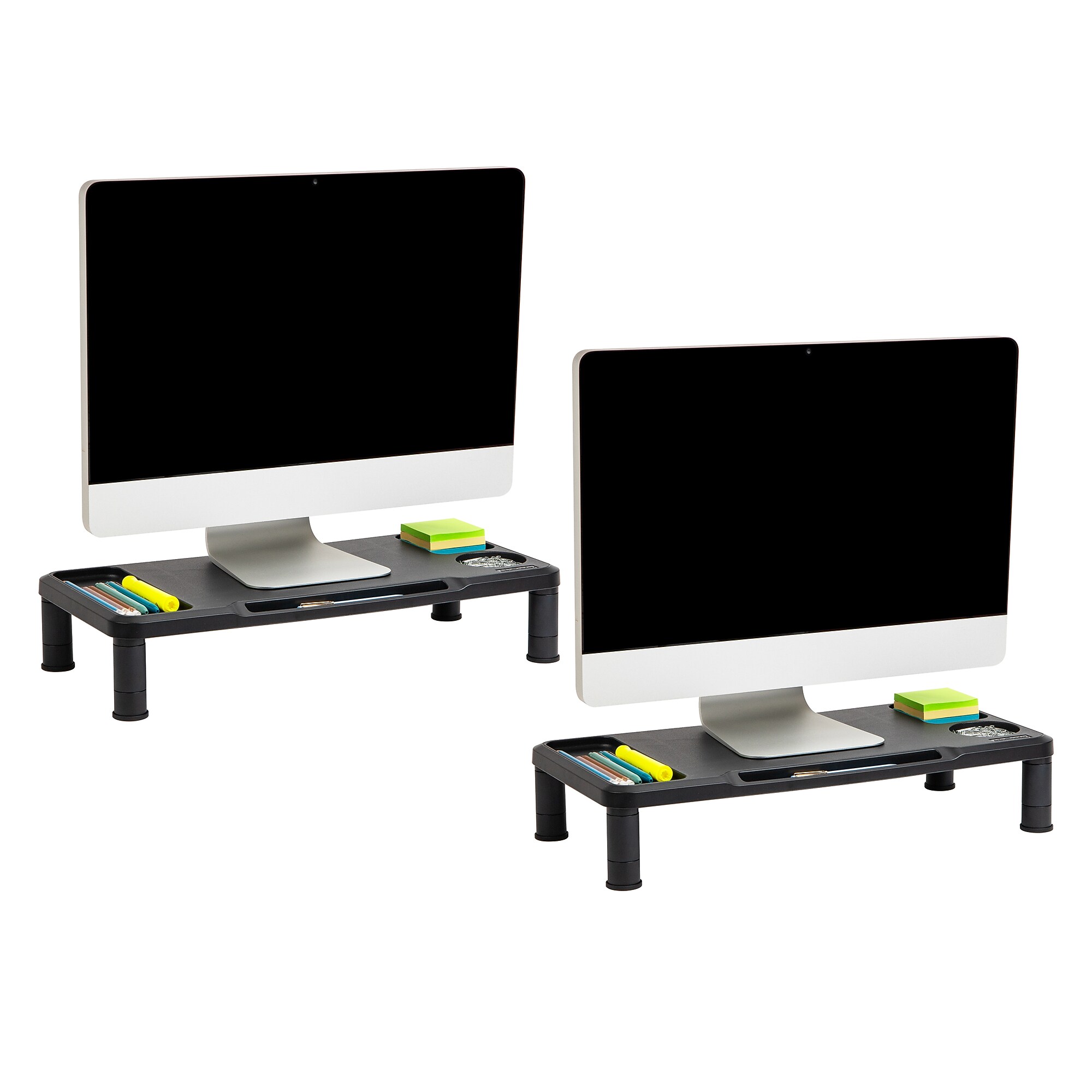 Mind Reader Monitor Stand Desktop Organizer, Plastic, 2/Pack, Black Sansujyuku sansujyuku.com