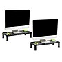 Mind Reader Monitor Stand Desktop Organizer, Plastic, 2/Pack, Black~#|#~44C44FFE-90F9-490D-8F93AF378D8860B4_sc7