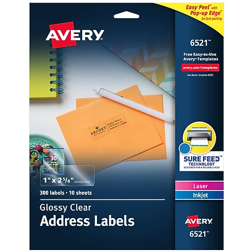 Avery Easy Peel Laser/Inkjet Address Labels, 1