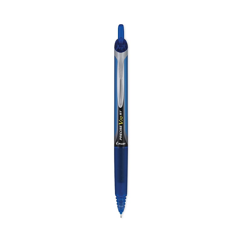 Pilot V10 Retractable Rollerball Pen, Bold Point, 1.0 mm, Blue Ink, 12/Pack (PIL13453) image 1