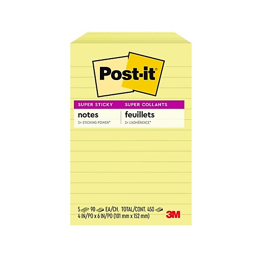 Post-it® Notes, 4 in x 6 in, Floral Fantasy Collection, Lined, 3 Pads/Pack,  100 Sheets/Pad