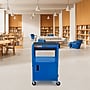 Luxor LEADER 3-Shelf Adjustable Media Utility Cart with Pullout Tray and Locking Cabinet, Blue (AVJ42KBC-RB)~#|#~44D862D8-D10C-4236-ABA26FC256A193A5_sc7