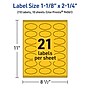 Avery Oval Scalloped Laser/Inkjet Multipurpose Labels, 1-1/8" x 2-1/4", Bright Yellow (210/Pack)~#|#~44DD77B9-C6FE-4E1F-94C26DE14315CD3A_sc7