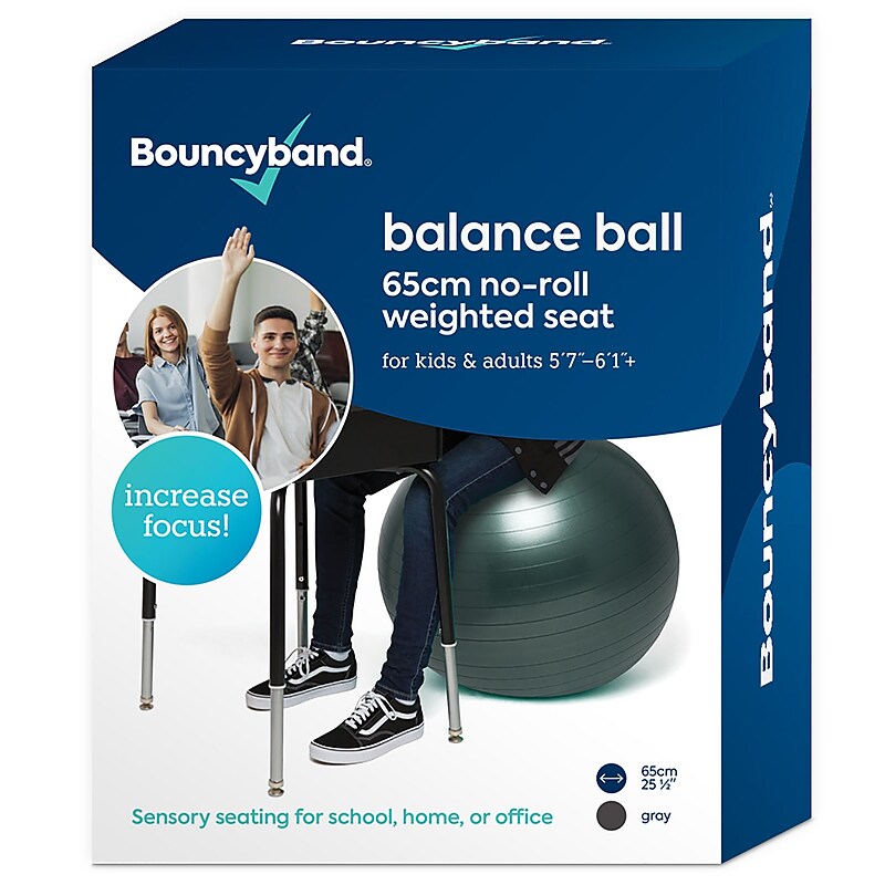 Bouncy Bands Balance Ball, 65cm, Dark Gray (BBAWBS65GY) image 1