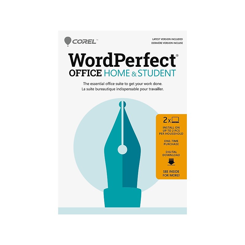 Corel WordPerfect Office Home & Student for 2 Users, Windows, Download (WPAGHSEFMBAMC) image 1